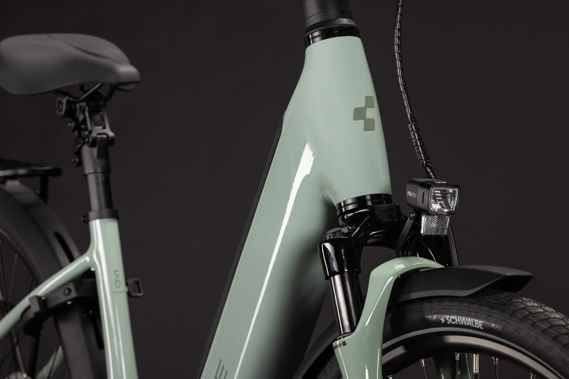 CUBE Supreme Hybrid Deluxe ONE 600 aloegreen'n'reflex, E-Bike-Detailaufnahme