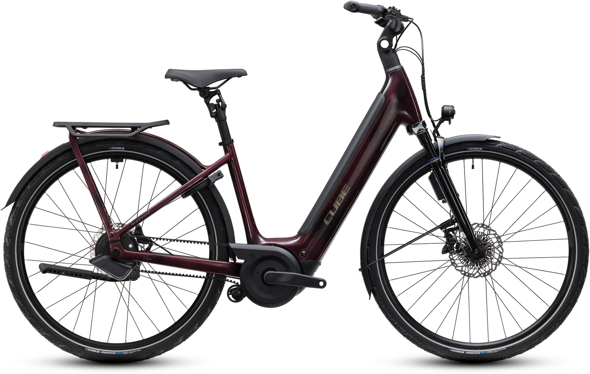 CUBE Supreme Hybrid C:62 Deluxe SLT 600 E-Bike in liquidred'n'chrome, Seitenansicht