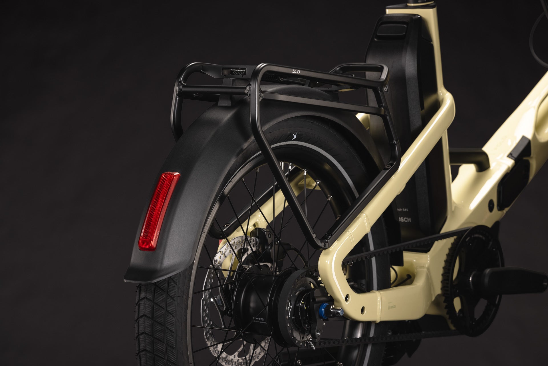 CUBE Fold Hybrid Deluxe 540 in Paleyellow´n´Sage, Detailansicht des Rahmens