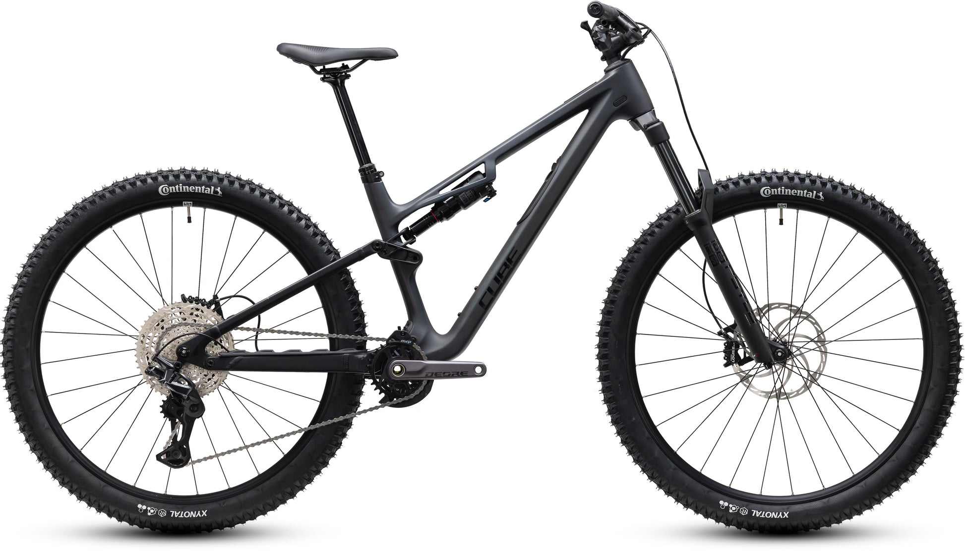 CUBE Stereo HPC RACE carbon´n´black Fully-Mountainbike in Seitenansicht