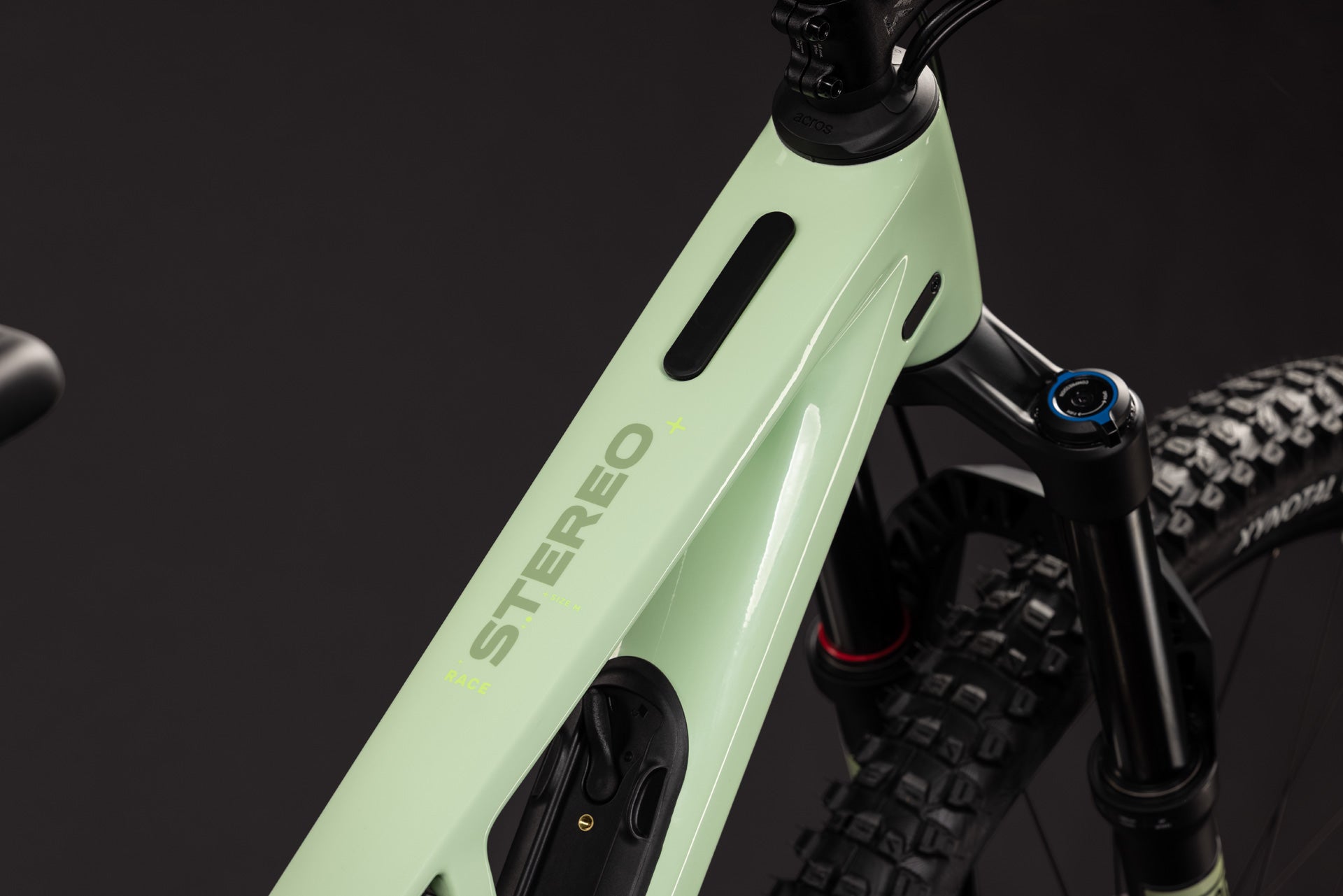 CUBE Stereo HPC RACE Lindgreen´n´Green, Mountainbike-Rahmen in Nahaufnahme