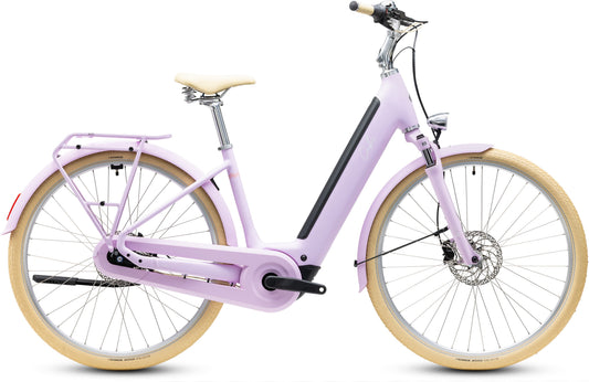 CUBE Aruba Hybrid 600 Cottoncandy’n’Creme E-Bike mit Gepäckträger und tiefem Einstieg