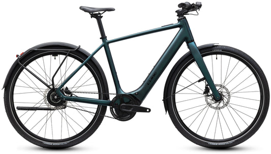 CUBE Editor Hybrid SLX 400X FE in glitterteal´n´black, E-Bike mit Schutzblechen und Gepäckträger