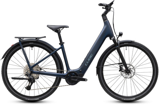 CUBE Kathmandu Hybrid C:62 Pro 400X in liquidsteel´n´prizm, E-Bike mit Gepäckträger