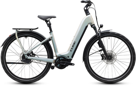 CUBE Kathmandu Hybrid Deluxe EXC 800 E-Bike in glintsand'n'black, Seitenansicht