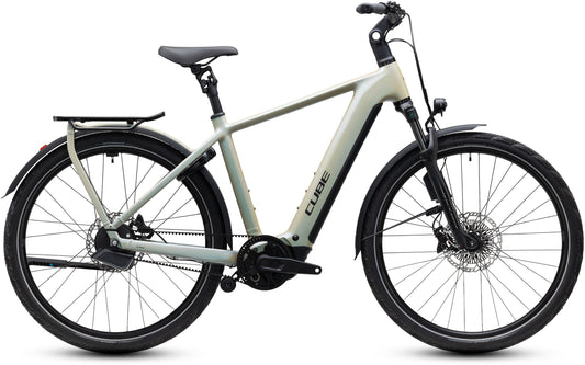 CUBE Kathmandu Hybrid Deluxe EXC 800 in glintsand'n'black, E-Trekkingbike mit Gepäckträger
