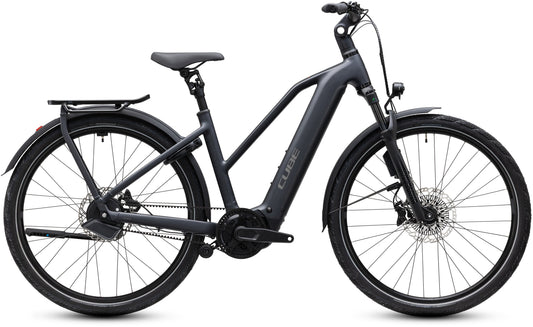 CUBE Kathmandu Hybrid Deluxe EXC 800 in stealthgrey´n´grey, E-Trekkingbike mit Tiefeinstieg