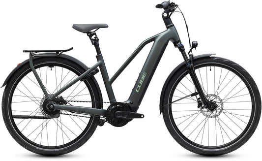 CUBE Kathmandu Hybrid Deluxe Pro 800 E-Bike in blackforest n chrome, Seitenansicht