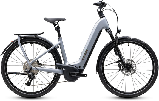 CUBE Kathmandu Hybrid EXC 800 E-Bike in slategrey'n'chrome, Seitenansicht