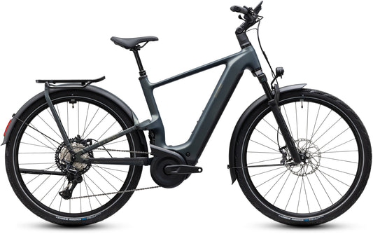 CUBE Kathmandu Hybrid ONE11 HPC SLX 800 E-Trekkingbike in sagebrushgreen´n´chrome seitlich
