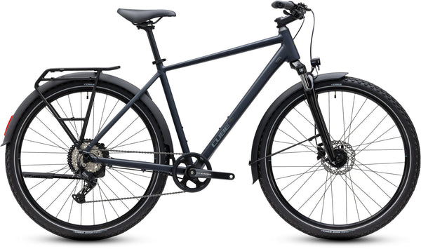 CUBE Nature ONE FE ink´n´grey Trekkingrad mit Schutzblechen, Gepäckträger und Federgabel