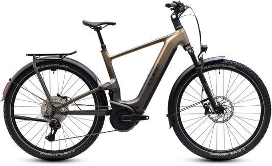 CUBE Nuride Hybrid ONE11 HPC SLX 800 E-Bike in goldenbrown'n'black, Seitenansicht