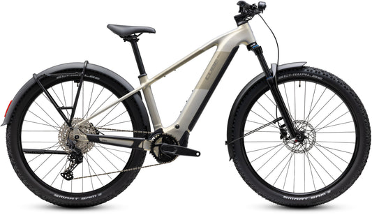 CUBE Reaction Hybrid ONE 720 FE Pearlsilver'n'Chrome E-Mountainbike mit Schutzblechen