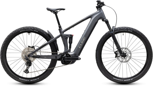 CUBE Stereo Hybrid ONE22 Pro 800 E-Mountainbike in slabgrey'n'chrome, Seitenansicht