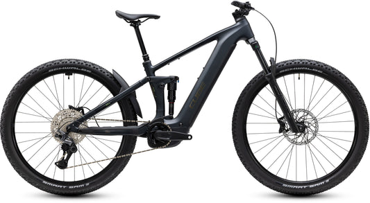 CUBE Stereo Hybrid ONE44 Pro 800 in coal´n´black, E-Mountainbike im Seitenprofil