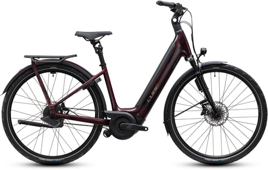 CUBE Supreme Hybrid C:62 Deluxe SLT 600 E-Bike in liquidred'n'chrome, Seitenansicht
