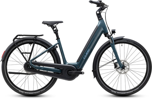 CUBE Supreme Hybrid Comfort ONE 600 in storm'n'reflex, City E-Bike mit Gepäckträger