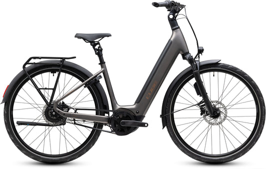 CUBE Supreme Hybrid Deluxe SLX 600 E-Bike in teak´n´chrome, Seitenansicht