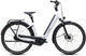 CUBE Supreme RT Hybrid Comfort EX 600 in metallicweiß mit Gepäckträger und Tiefeinstieg