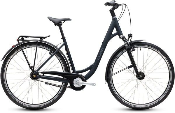 CUBE Town ONE night´n´grey Citybike mit Tiefeinstieg, Gepäckträger und Schutzblechen