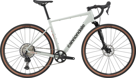 Cannondale Topstone CAAD Lefty Gravelbike in Sky Grey mit Rennlenker und Scheibenbremsen