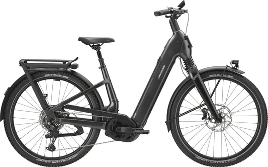 Cannondale Tesoro 1 HeadShok Low StepThru in Schwarz, E-Trekkingbike mit Gepäckträger