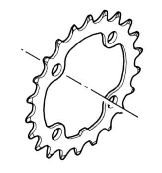 Shimano Kettenblatt 44 Zähne. LK 104 für KSR FC-M532 schwarz