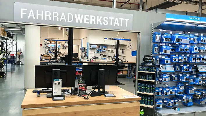 Fahrradwerkstatt im CUBE Store Schwerin